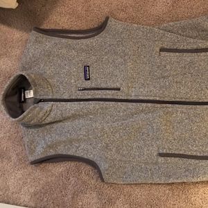 Men's Gray and Black Patagonia Vest Large